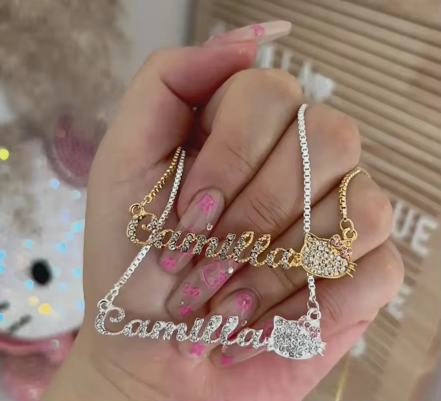 Hello kitty name necklace