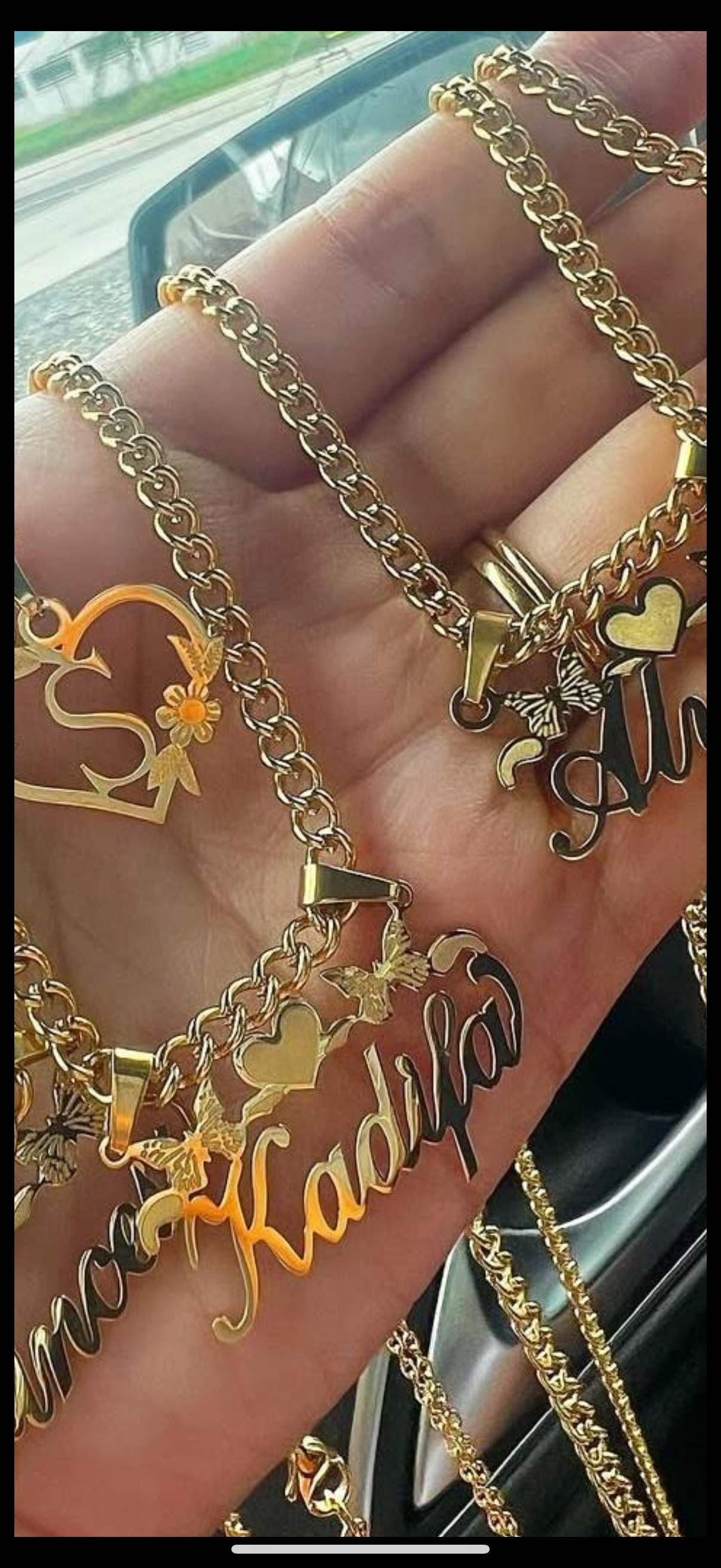 Butterfly script necklace