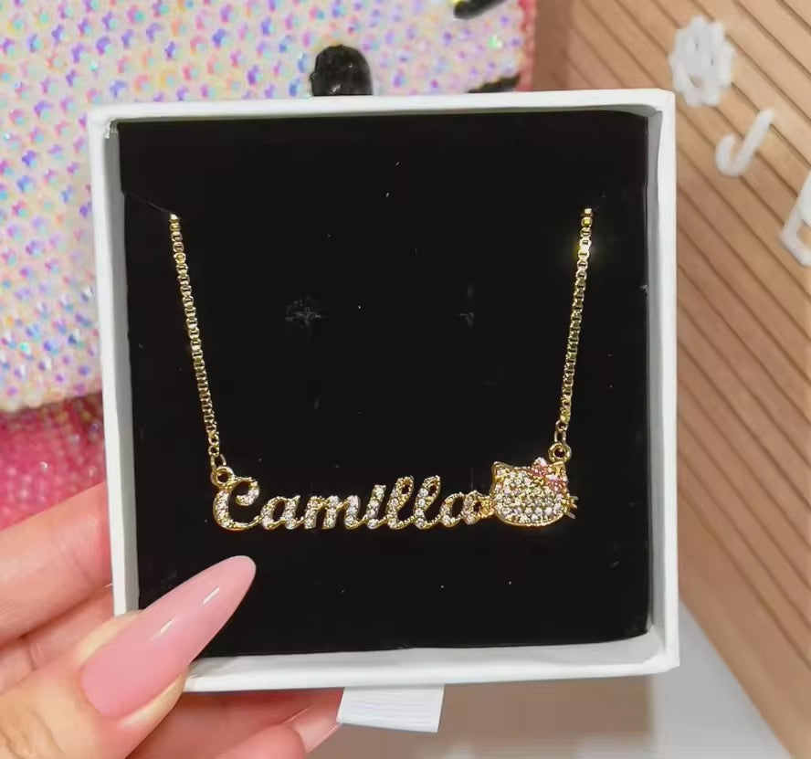 Hello kitty name necklace