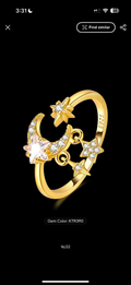 Moon & star ring