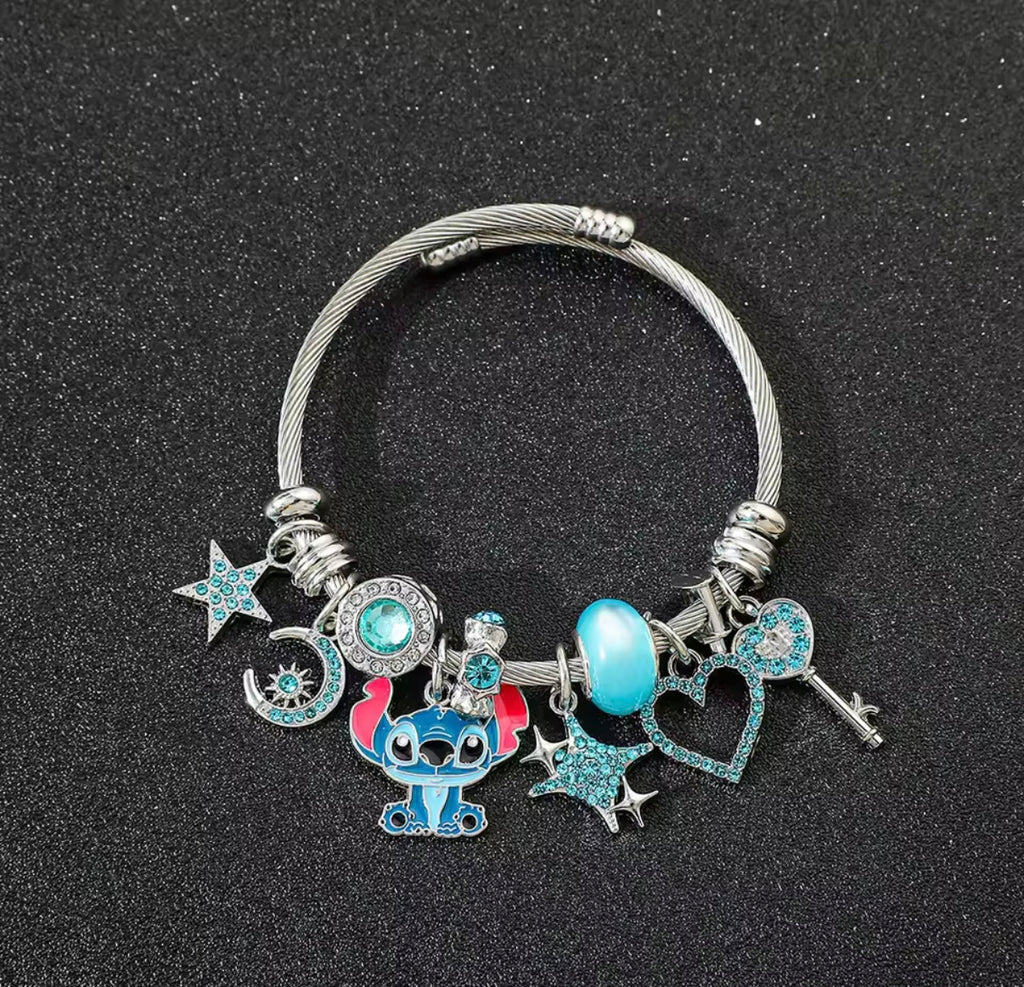 Blue charm bracelet