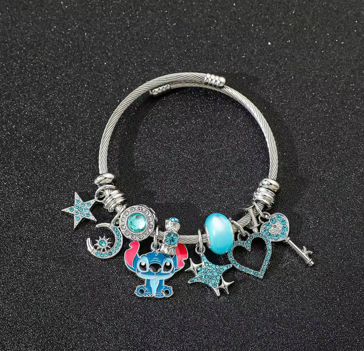 Blue charm bracelet