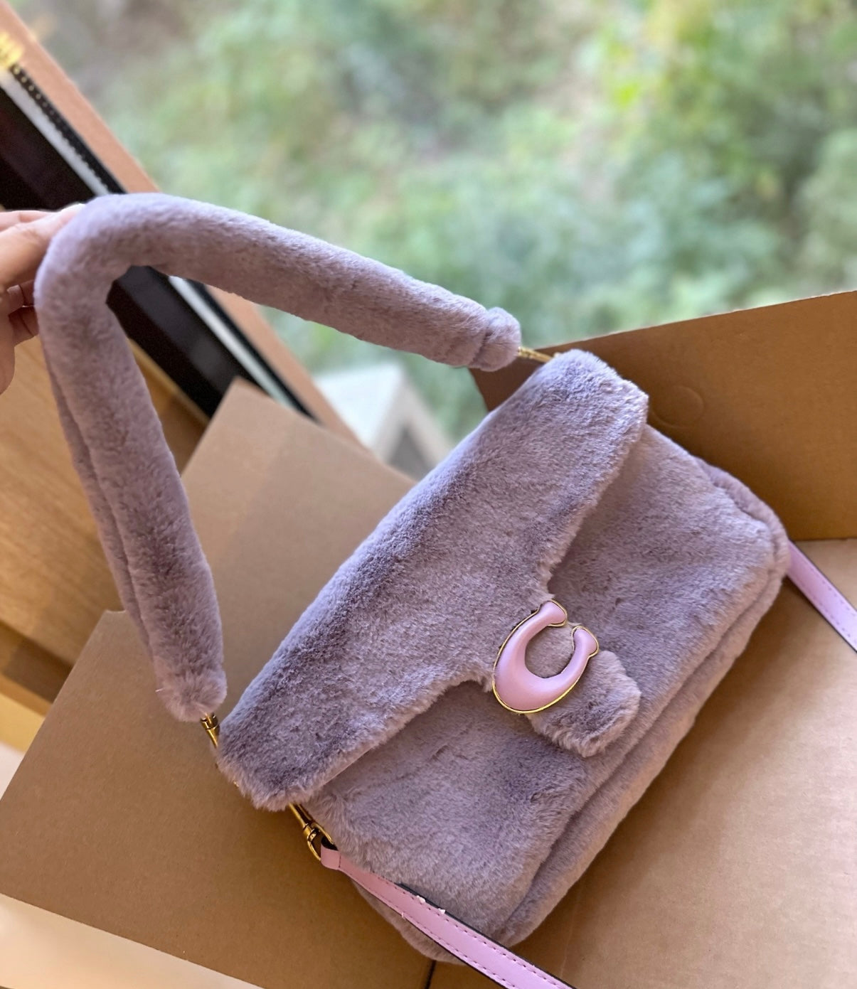 Purple and pink purse