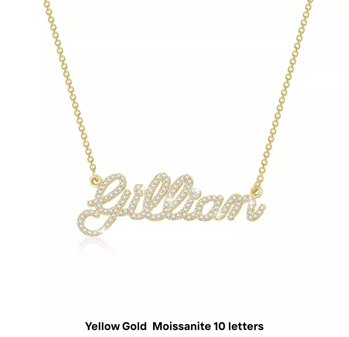 Solid gold moissanite diamond necklace