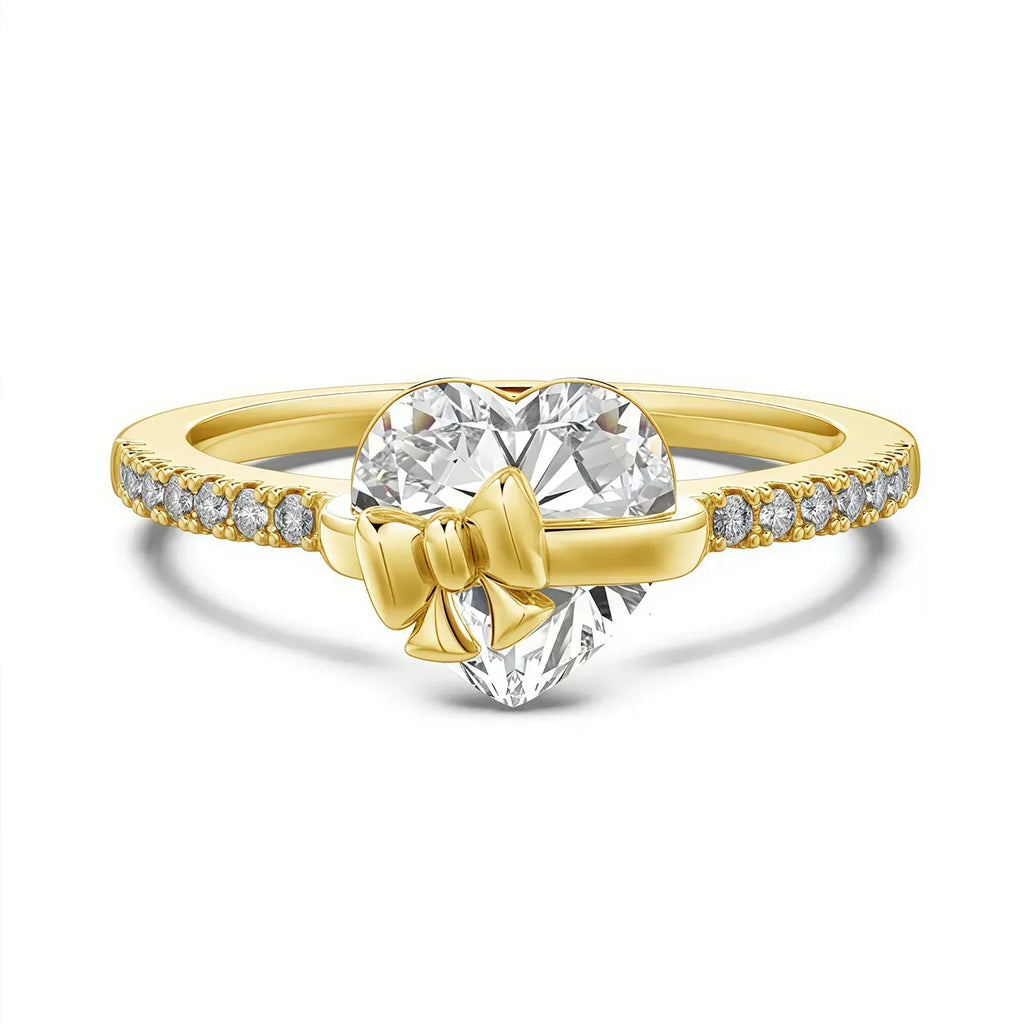 Bow heart promise ring
