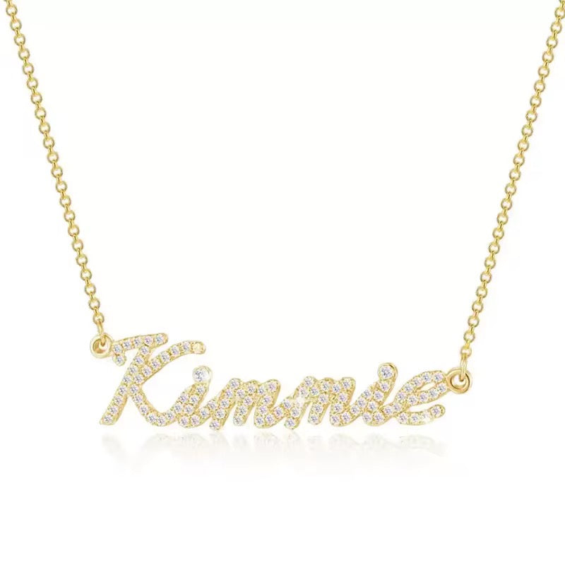 Solid gold moissanite diamond necklace