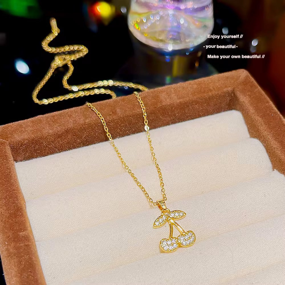 Gold Cherry necklace