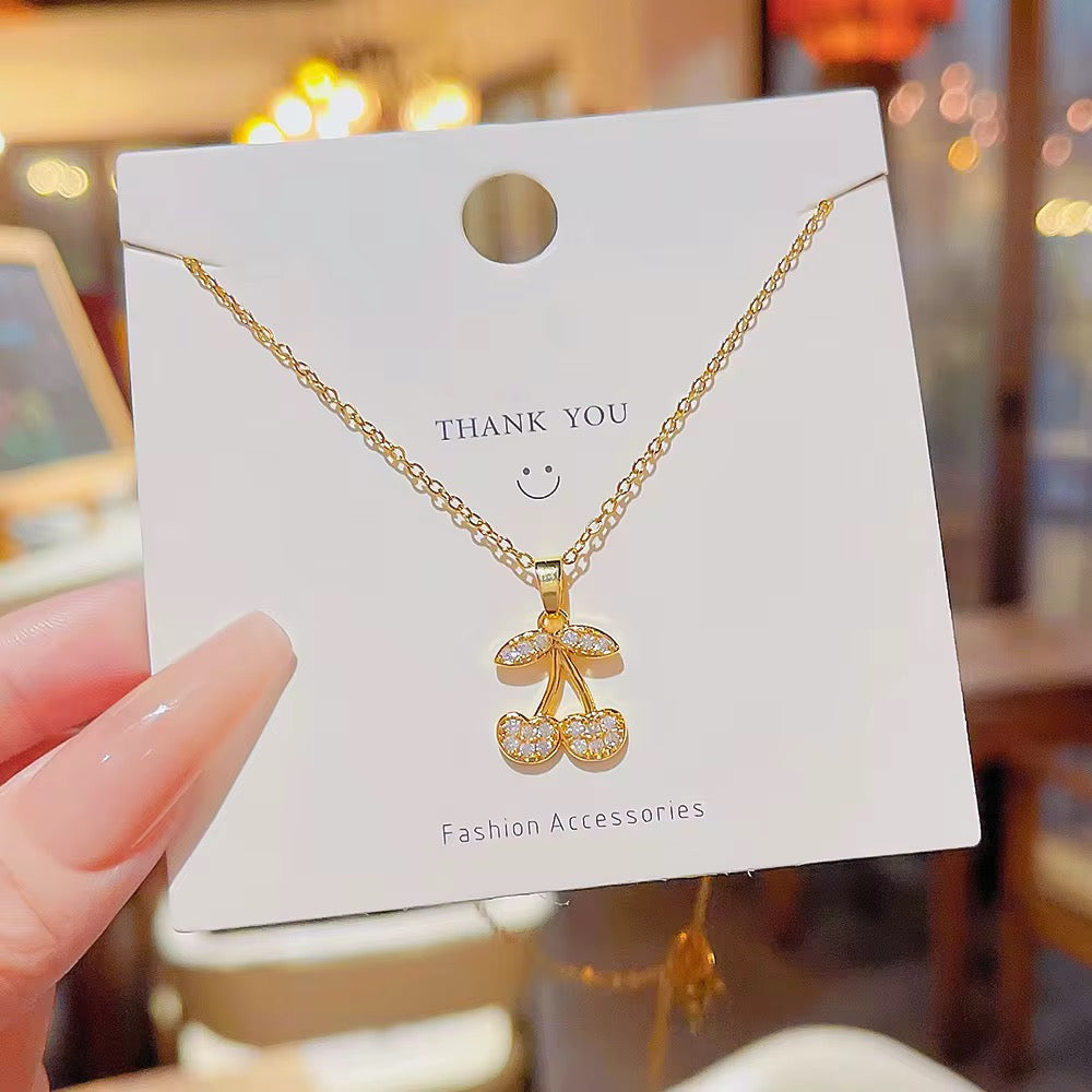 Gold Cherry necklace